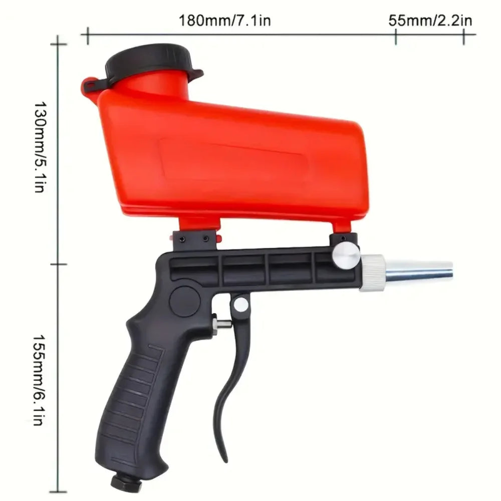 Pneumatic Sandblasting Gun 90psi Sand Blaster Paint Spray Machine Continuous Blasting Handheld Gravity Blasting Gun