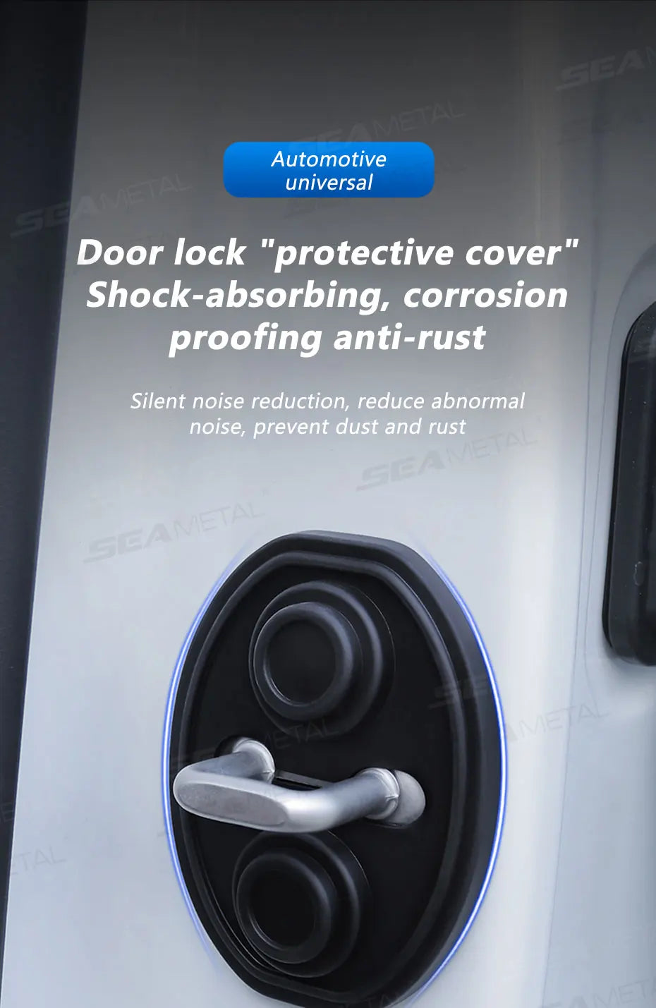 SEAMETAL 4Pcs Door Lock Buckle Cover for Car Door Buffer Cushion Anti-Scrtach Protection Cover Waterproof Door Shock Absorber