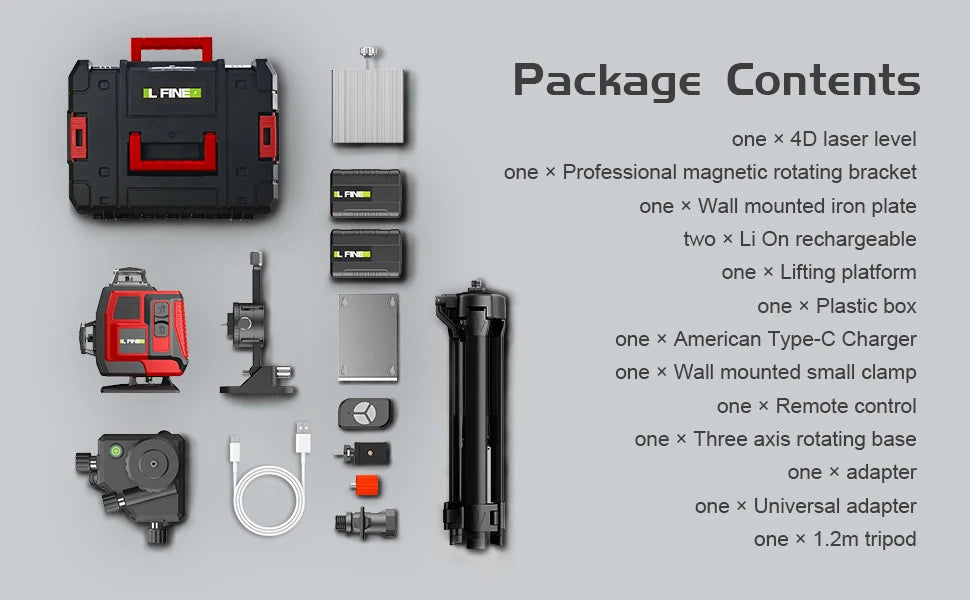 Livello laser professionale 16 linee 4D con raggio verde a 360°