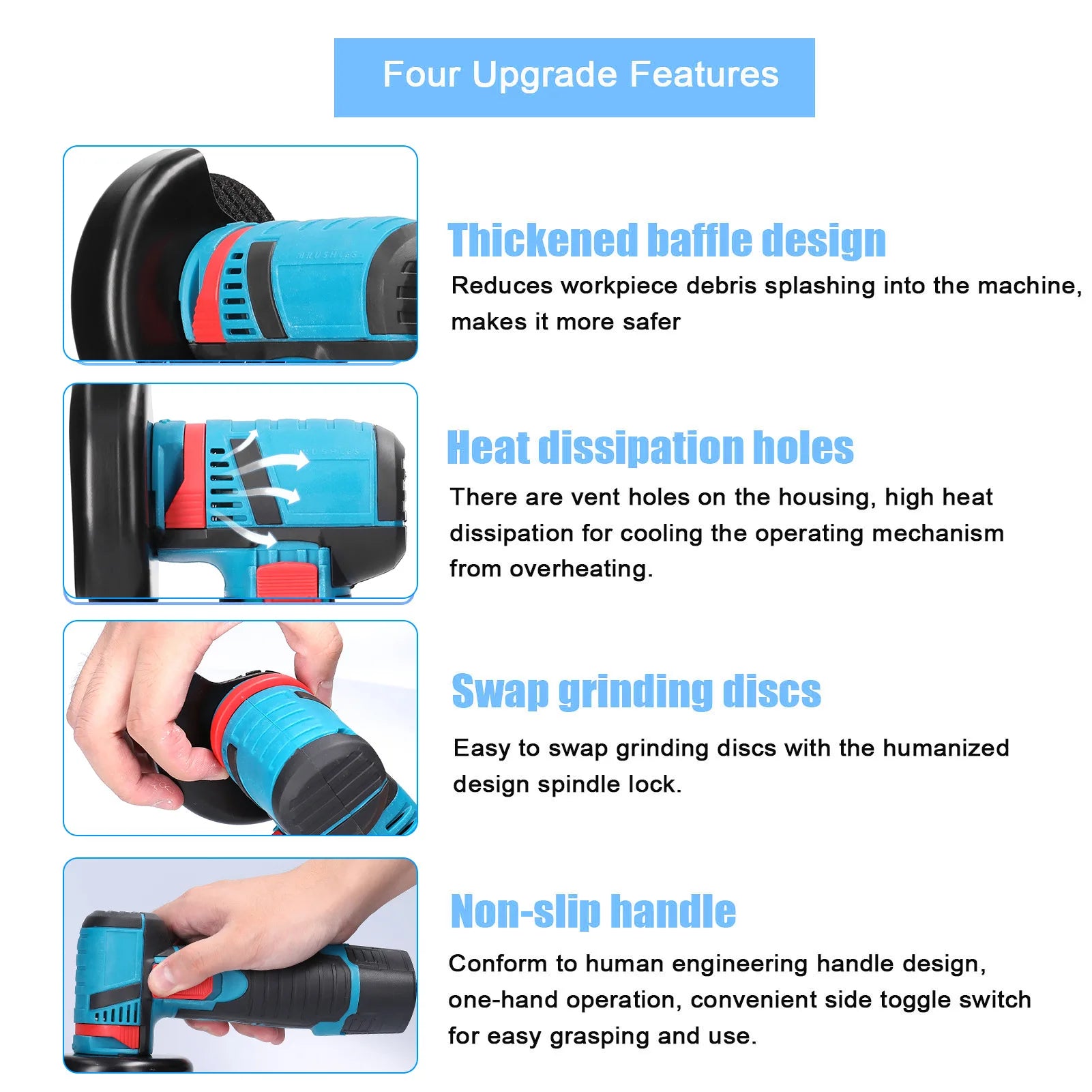 19500rpm 12V Mini Angle Grinder Grinding Cordless Machine Lithium Battery Rechargeable Grinder Cushing Power You