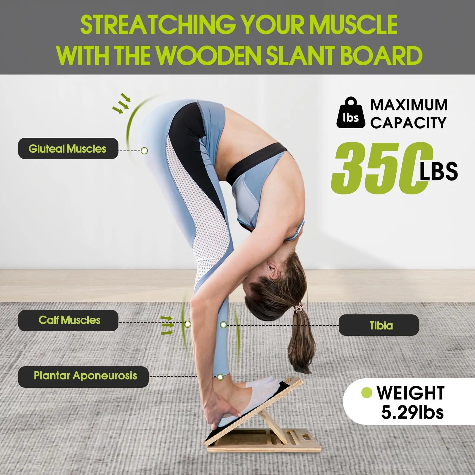 Tavola inclinata regolabile per stretching dei polpacci e supporto durante gli squat