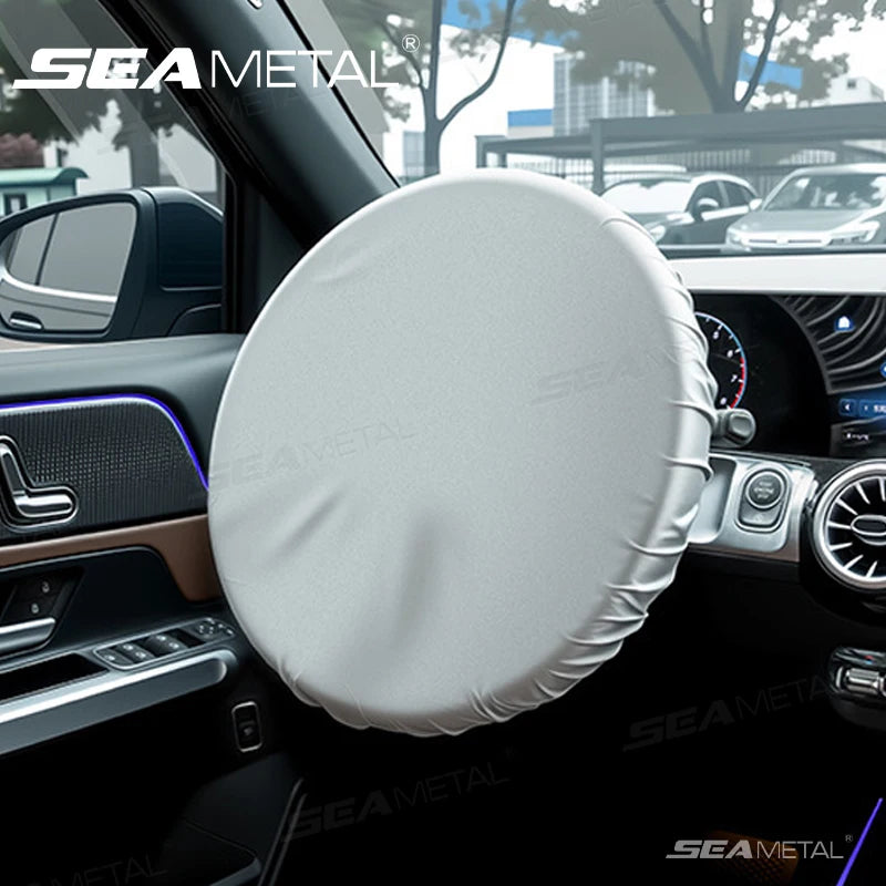 SEAMETAL Steering Wheel Sun Protection Cover Universal Steer Wheel Sun Shade Protector Heat Insulation Prevent Aging Sunshade