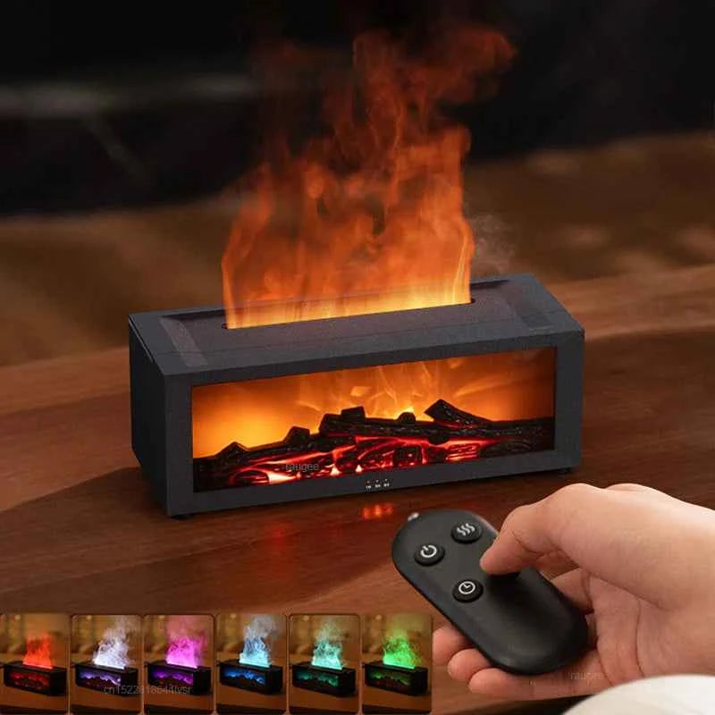 Fireplace-Effect Aroma Diffuser with Remote & 7-Colour Lighting