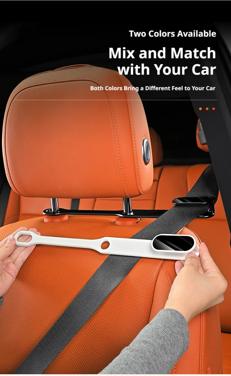 SEAMETAL Car Seat Belt Holder Headrest Seat Belt Fastener Mount Backseat Seatbelt Guide Reduce Noise Relieve Shoulder Friction