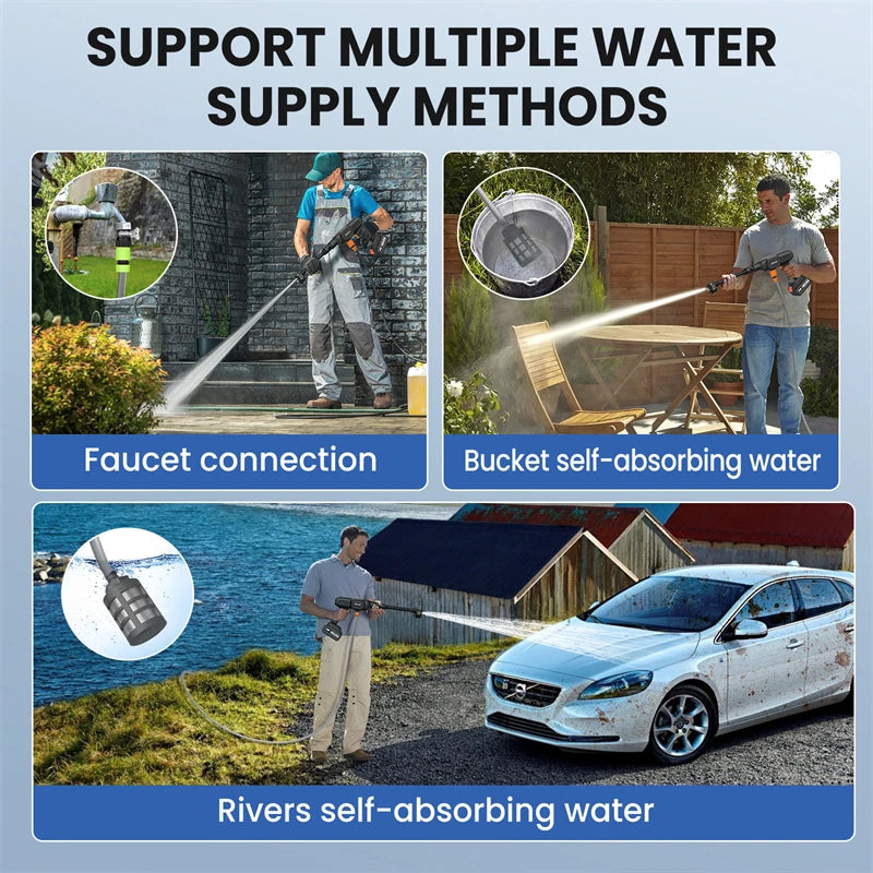 6 v 1 vysokotlakový čistič 60Bar s batériou 20000mAh