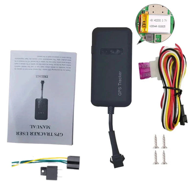 GT02D Με 4 αγωγούς, εντοπιστής GPS οχήματος μοτοσικλέτας TK110 GT02A ACC, Συναγερμός δόνησης, Oil-Cut με ρελέ, Android Apple APP