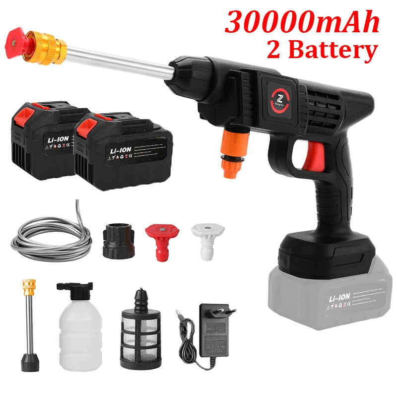 Washer Gun 30000mAh Battery Wireless High Pressure Foam producer 1500W 30Bar Car Water Gun for Auto Home Garden lever Machine
