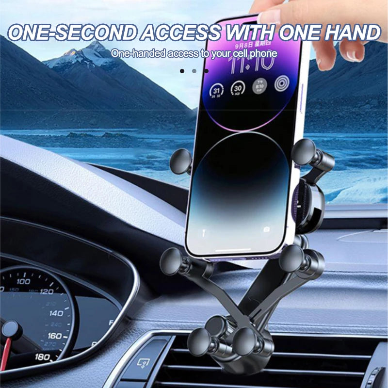 SEAMETAL Air Vent Car Phone Holder 6-Joint 360-Degree Gravity Phone Mount Stable Hook Cellphone Stand Universal for 4.7-7 inch