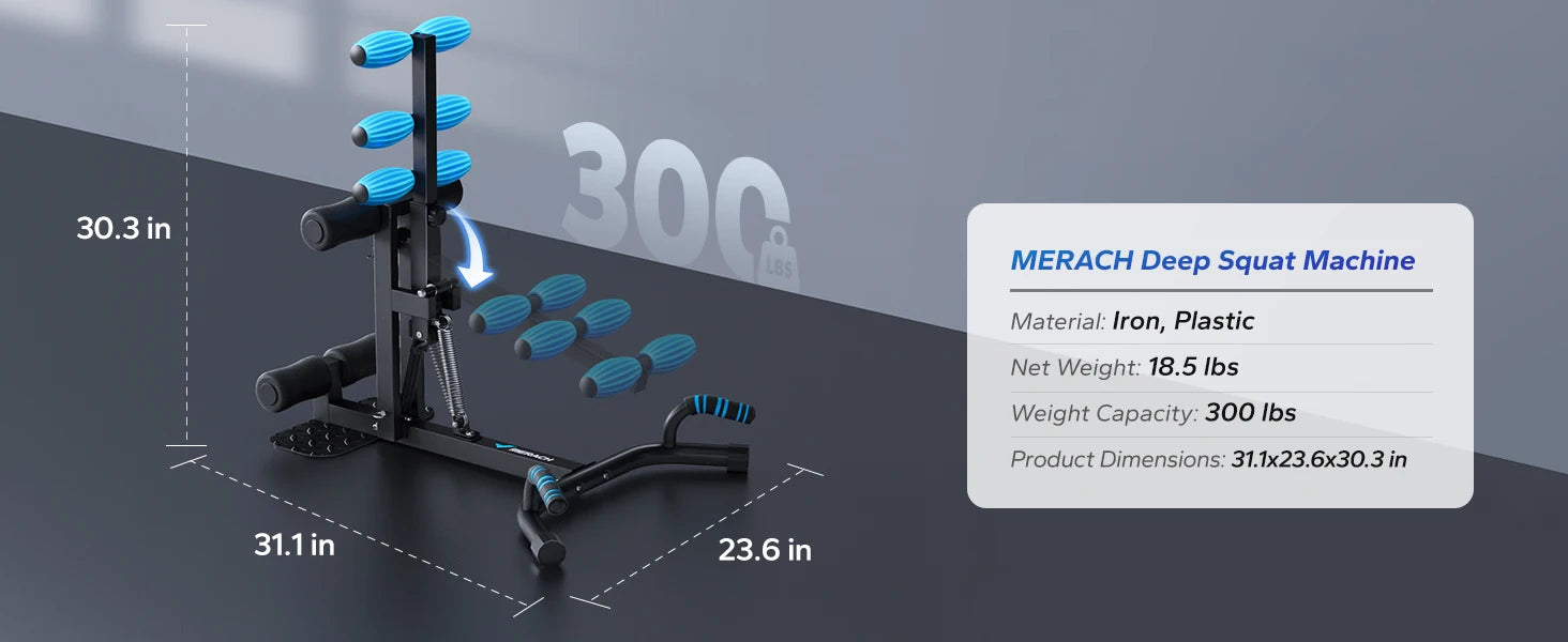 Adjustable Deep Squat Machine with Push-Up Function for Full Body Workouts