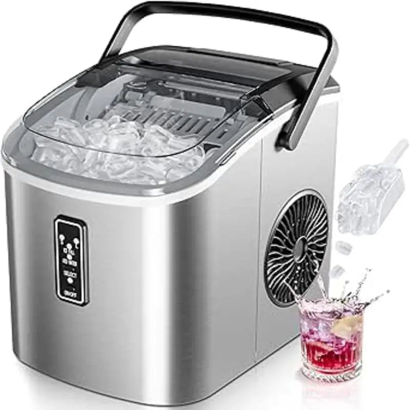Portable Ice Maker, 9 Cubes in 6–12 Minutes, Black