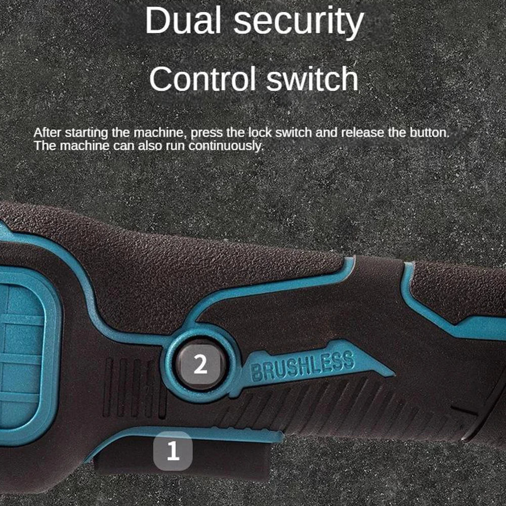 125MM Brushless Electric Angle Grinder 3 Speeds Cordless Grinder Cutting Machine Woodworking Power Tool for Makita 18v Battery