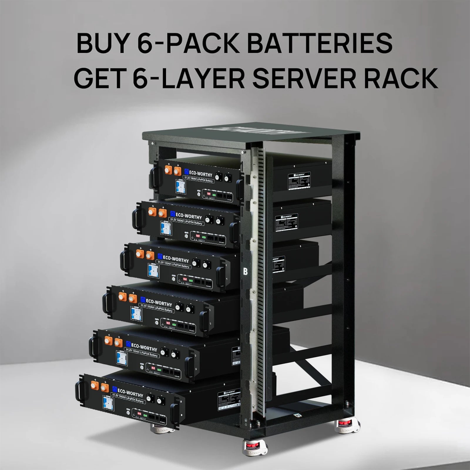 48V 100Ah LiFePO4 baterie pro serverový stojan 5,12 kWh s Bluetooth