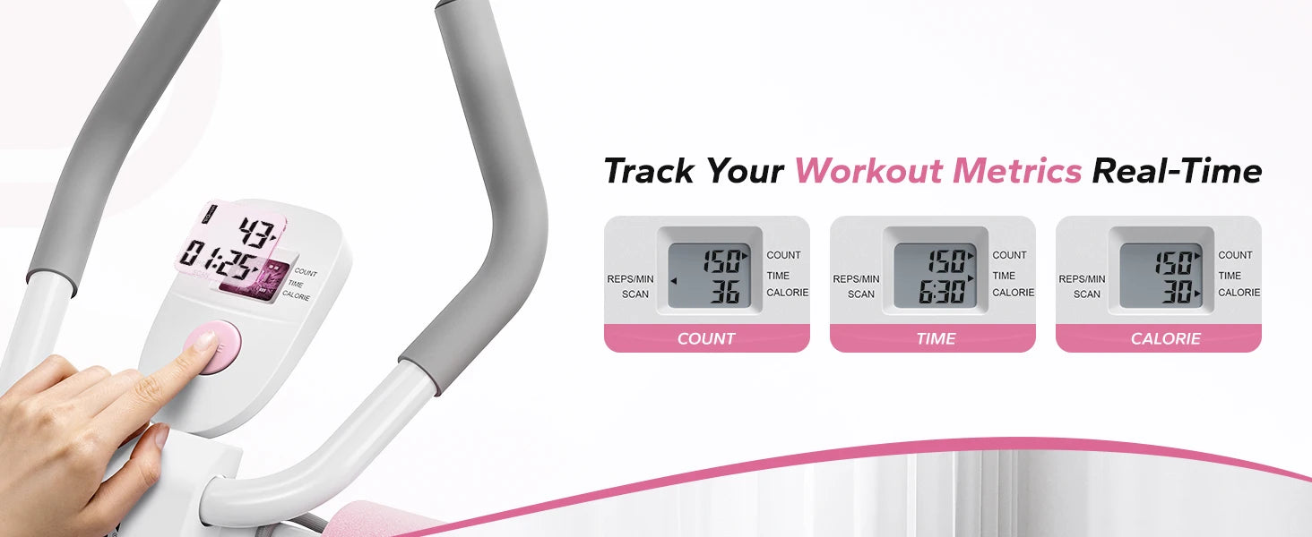 Adjustable Ab Trainer Machine Foldable Core Workout with LCD Monitor
