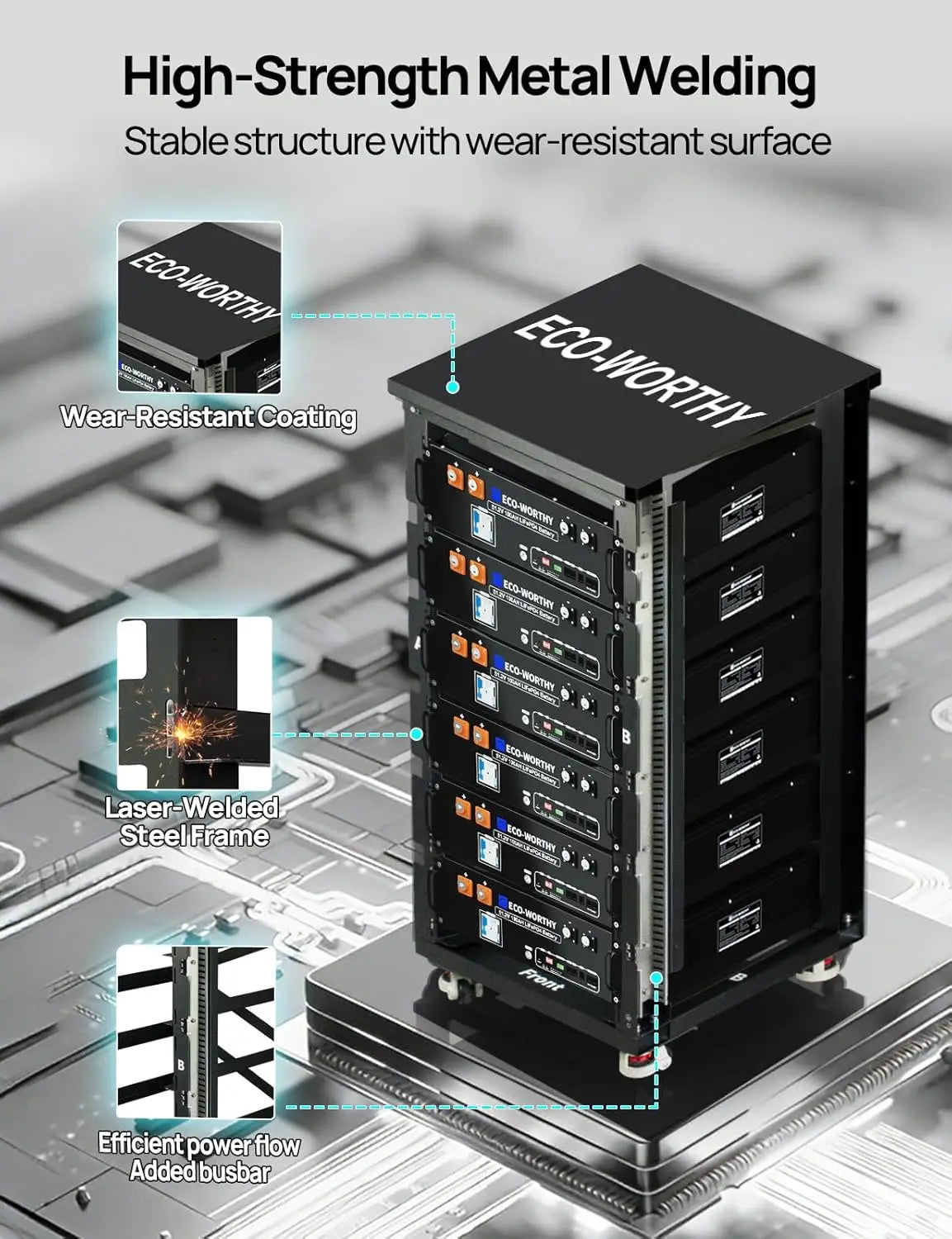 6-Layer Server Rack with 600A Busbar