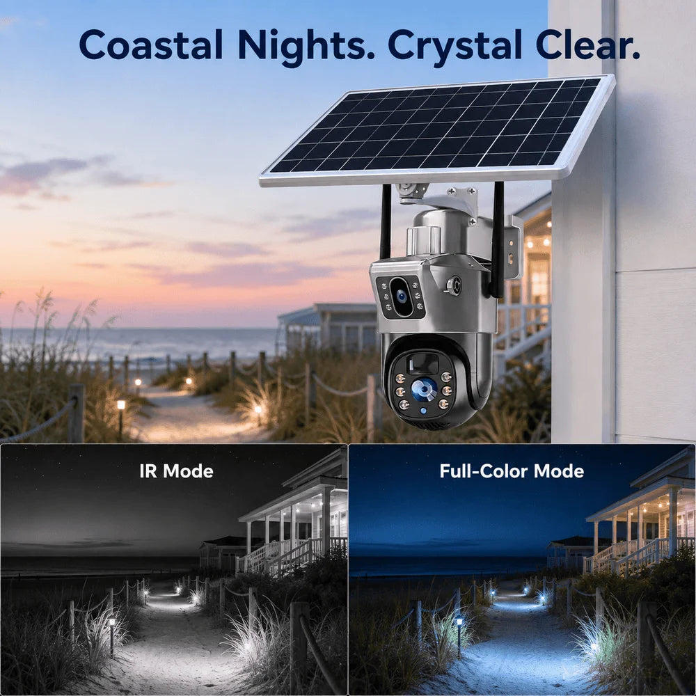 Solar 4G PTZ Outdoor Dual Lens Security Camera
