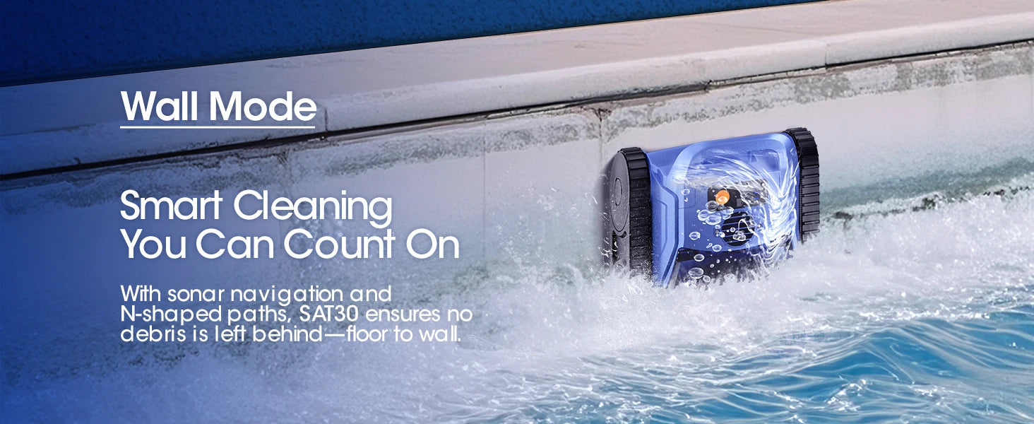 Cordless Robotic Pool Vacuum 150 Min Runtime 2000 sq.ft Coverage