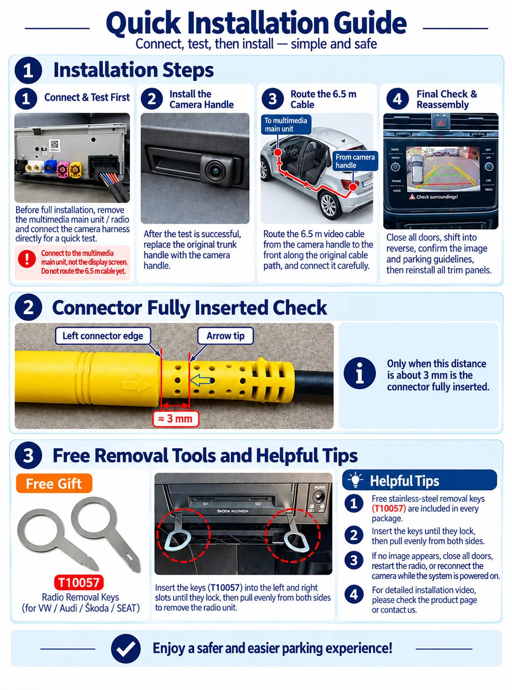 Dynamic Trajectory Reverse Camera for MQB Vehicles