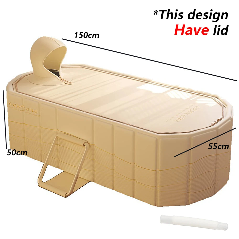 1.5m PVC Foldable Bath Tub for Full‑Body Adult Relaxation