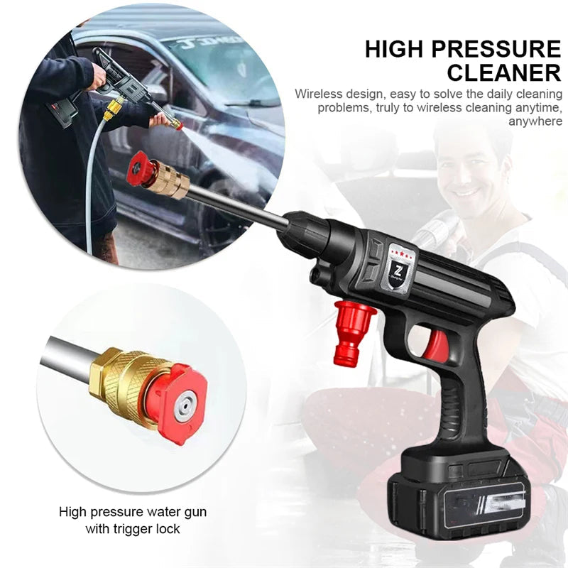 Washer Gun 30000mAh Battery Wireless High Pressure Foam producer 1500W 30Bar Car Water Gun for Auto Home Garden lever Machine
