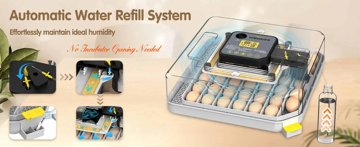48 Egg Incubator with Auto Temperature & Humidity Control