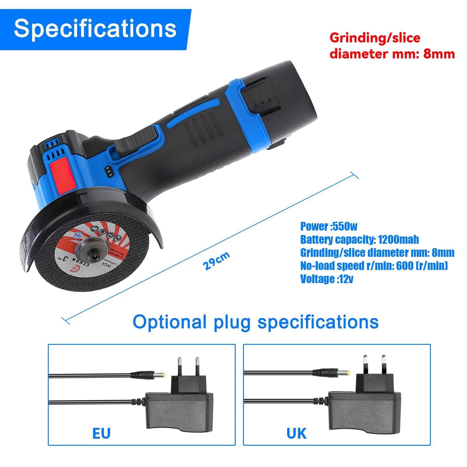 19500rpm 12V Mini Angle Grinder Grinding Cordless Machine Lithium Battery Rechargeable Grinder Cushing Power You