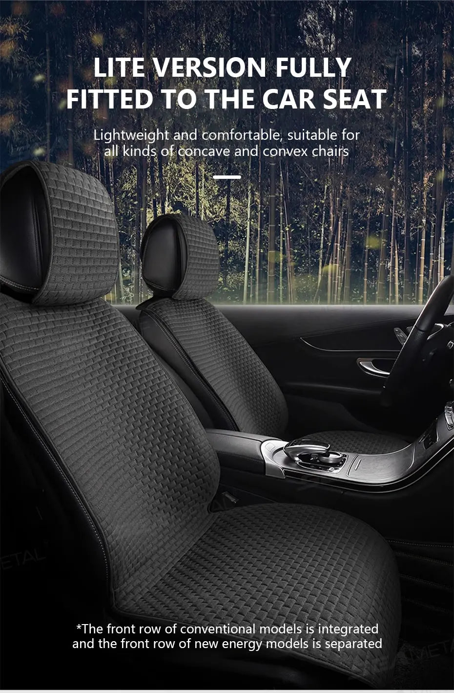 SEAMETAL Breathable Car Seat Cover 100% Linen Cooling Seat Cushion Wear-Resistant Sweat-Absorbing Seat Protector for Suv Sedan