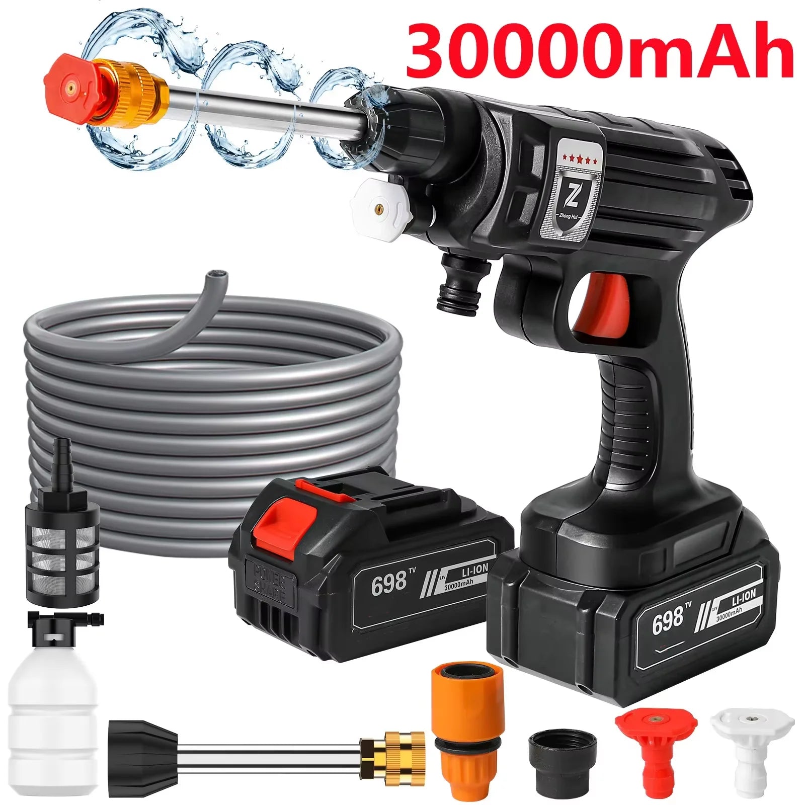 50Bar Cordless High Pressure Cleaner Washer Spray Water Gun Car Wash Pressure Water Cleaning Machine for Makita 21V Battery