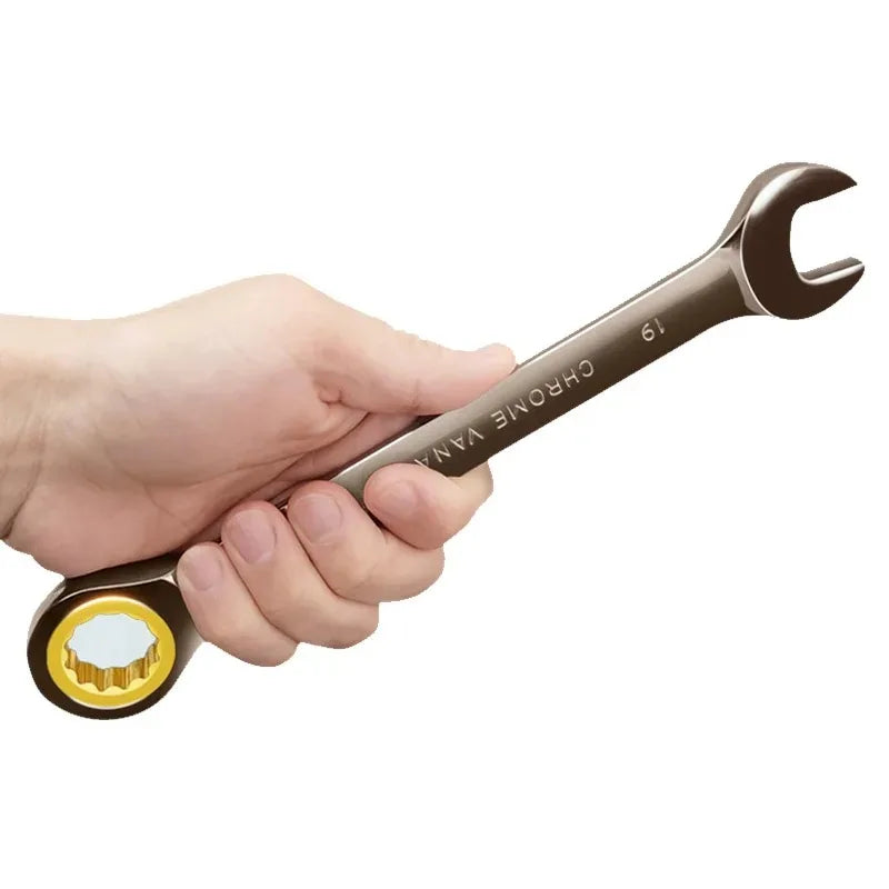 Metric Ratchet Combination Spanner, 6–32 mm Size Options