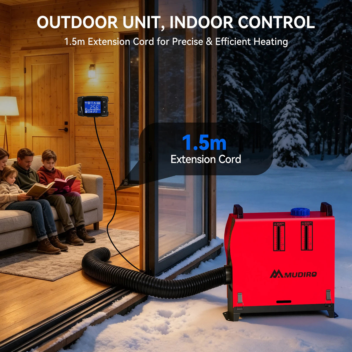 Calentador de aire diésel 8KW 12V/24V/240V con adaptador, panel LCD, aplicación y control remoto