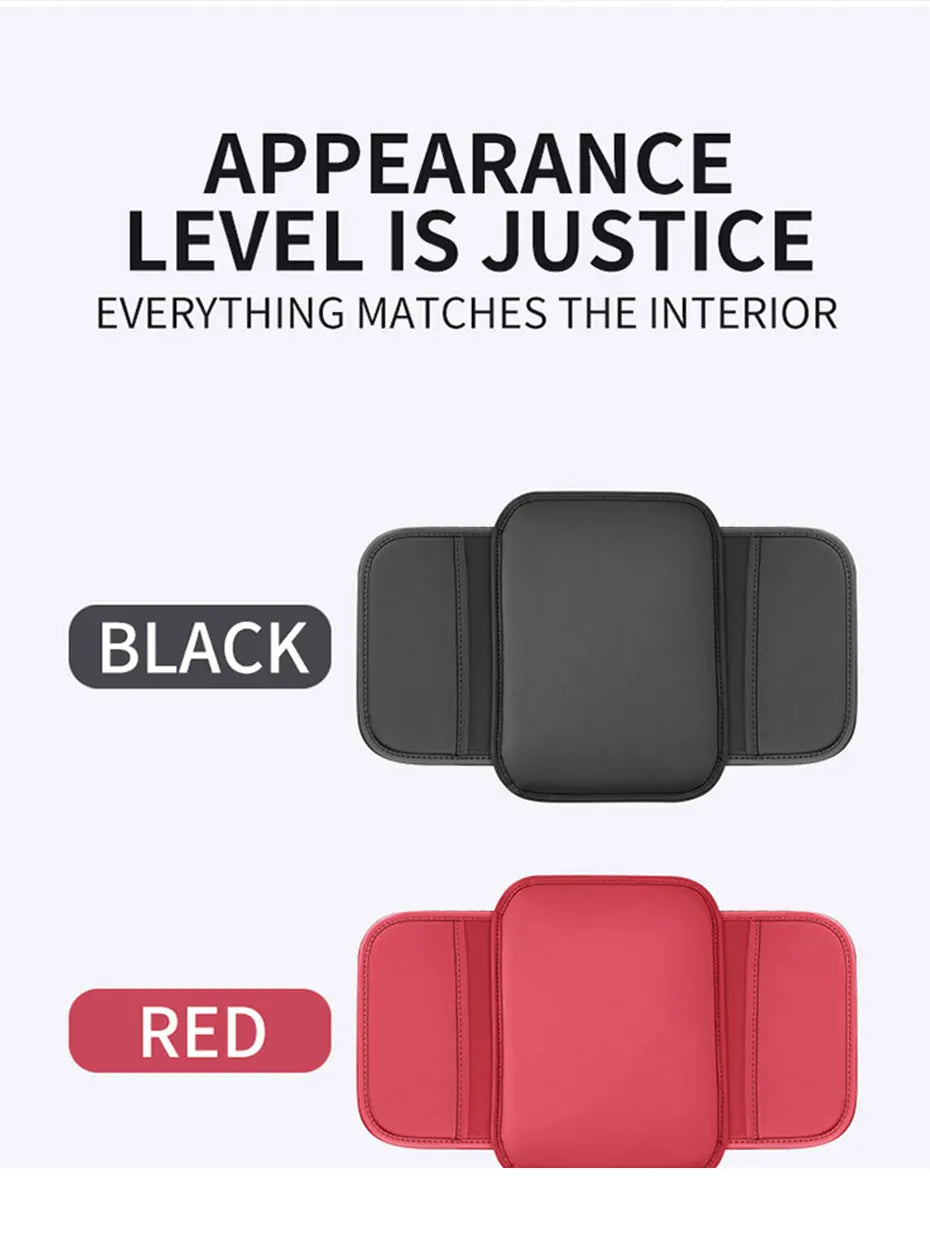 SEAMETAL Car Arm Rest Extension Cushion Anti Scratch PU Leather Armrest Cover Universal Auto Center Console Box Protector Pad