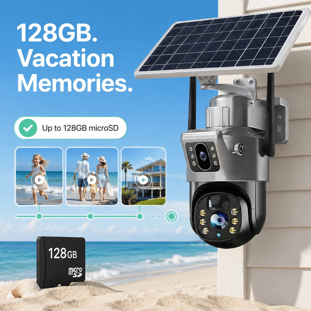 Solar 4G PTZ Outdoor Dual Lens Security Camera