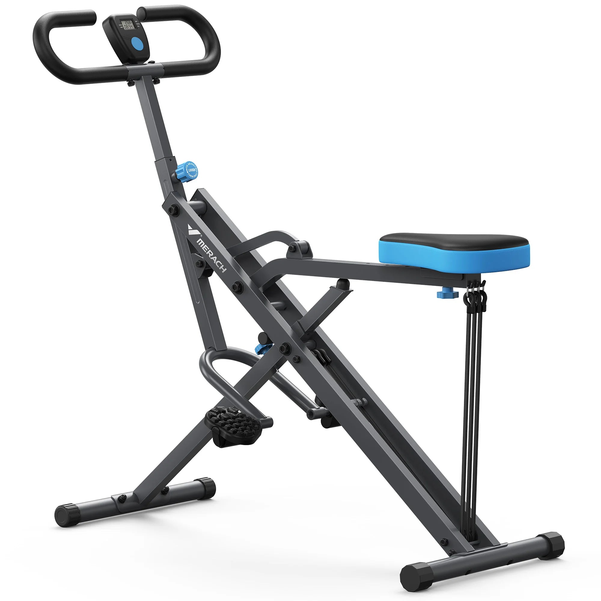 2-in-1 Squat and Rowing Machine Foldable Home Gym Trainer