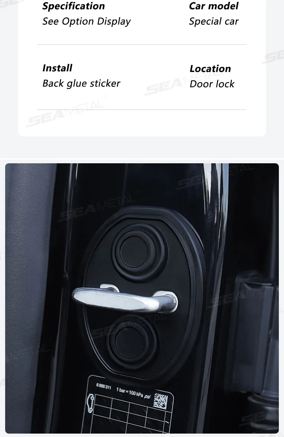 SEAMETAL 4Pcs Door Lock Buckle Cover for Car Door Buffer Cushion Anti-Scrtach Protection Cover Waterproof Door Shock Absorber