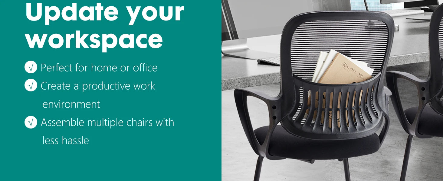 Ergonomic Office Chair No Wheels with Mesh Lumbar Support