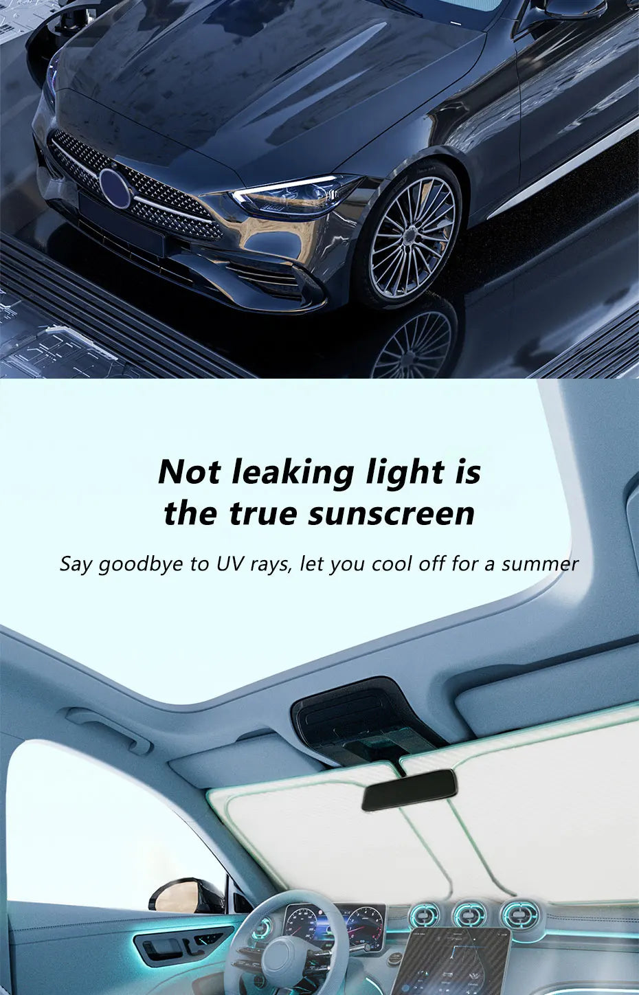 SEAMETAL Newest Windshield Sun Shade for Car UV-Reflective Cooling Car Interior Sunshade Universal Sun Protection Cover Curtains