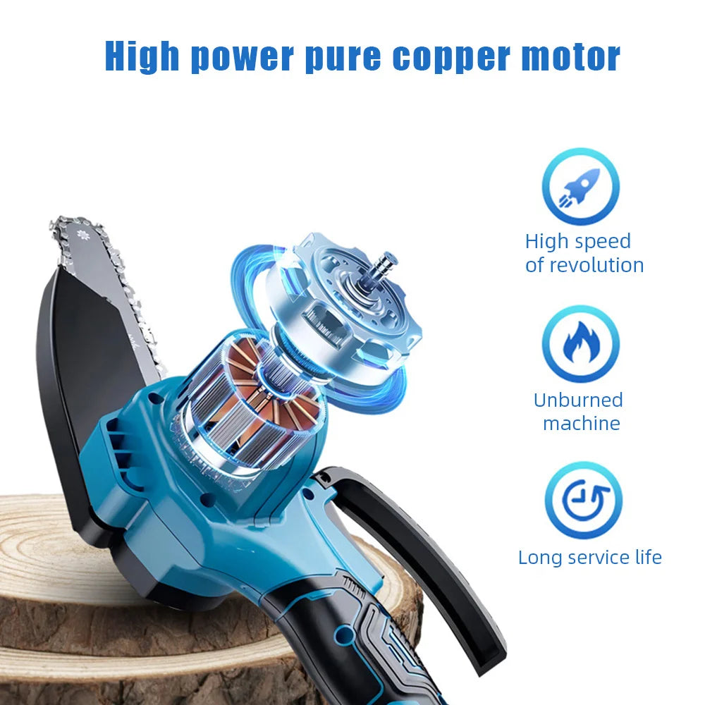 6 Inch Electric Chain Saw Handheld Portable Cutter