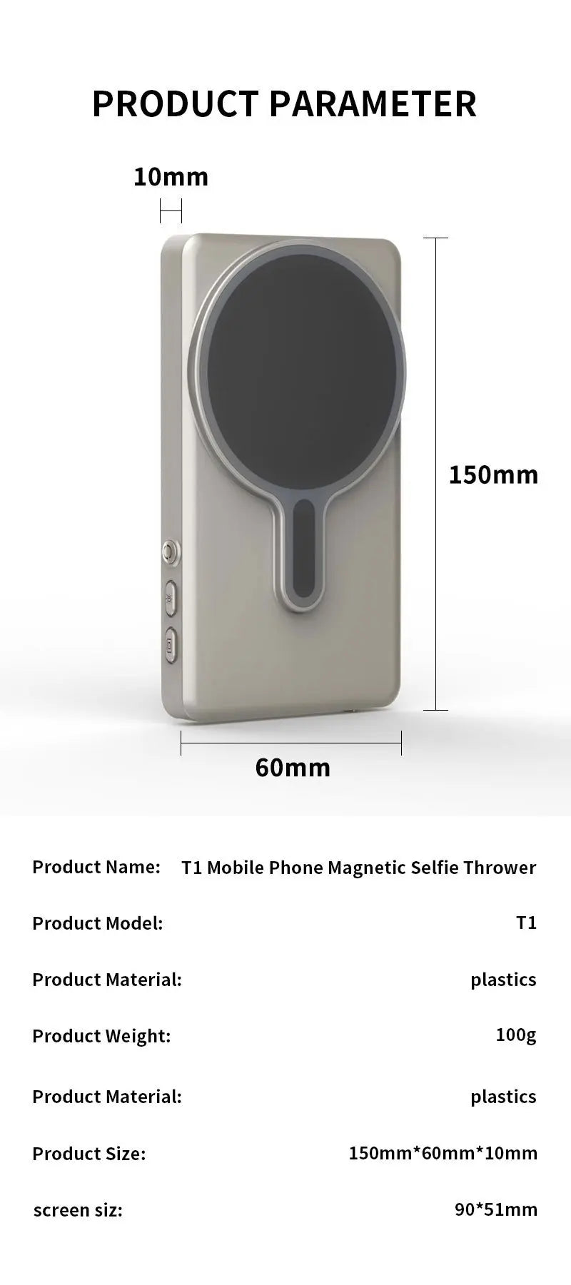 Magnetische achter-kamer monitor voor video van telefoon