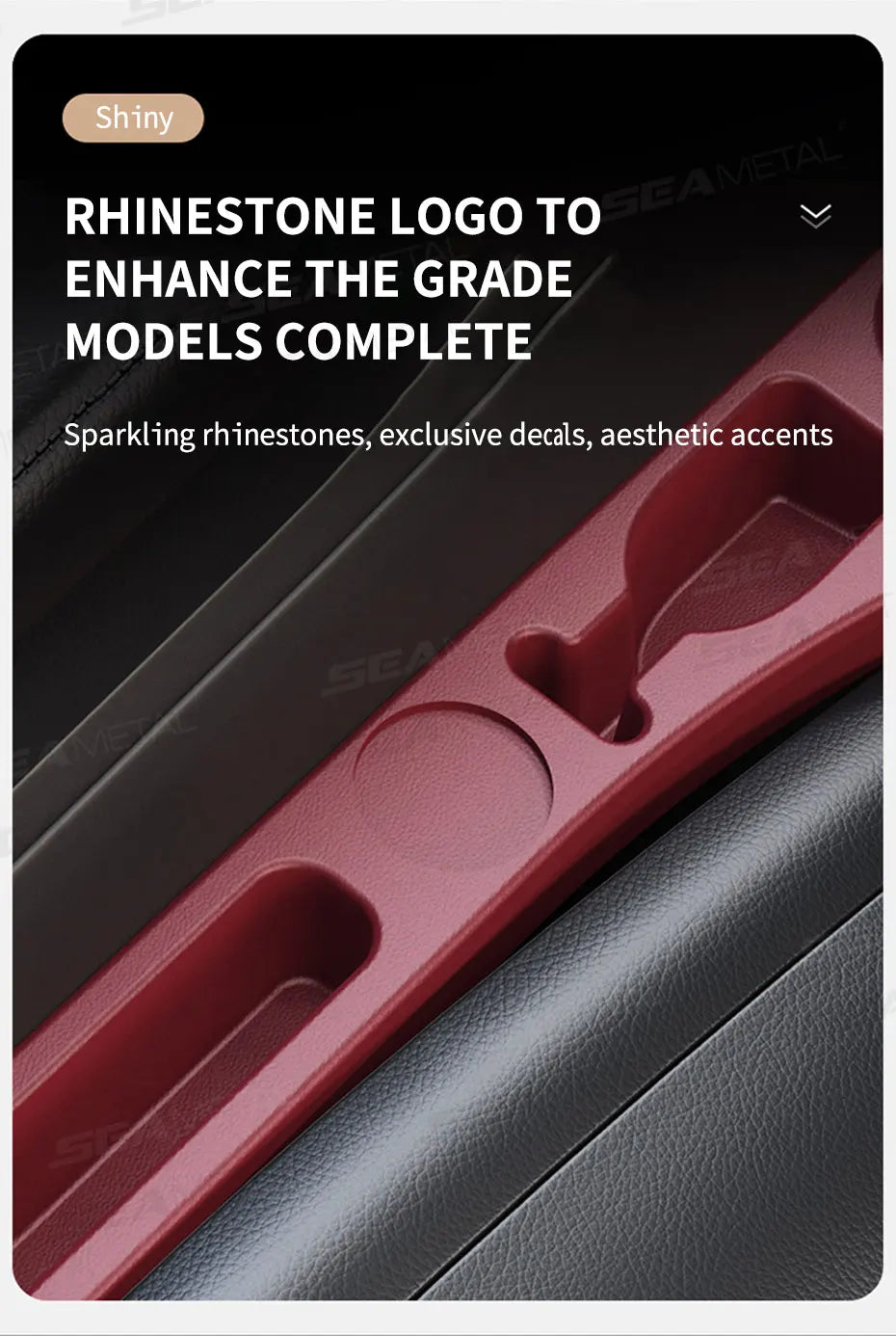 SEAMETAL Upgraded Car Seat Gap Filler 2Pcs Center Console Side Crevice Filler Strip Elastic Seat Gap Filling Strip Drop Blocker
