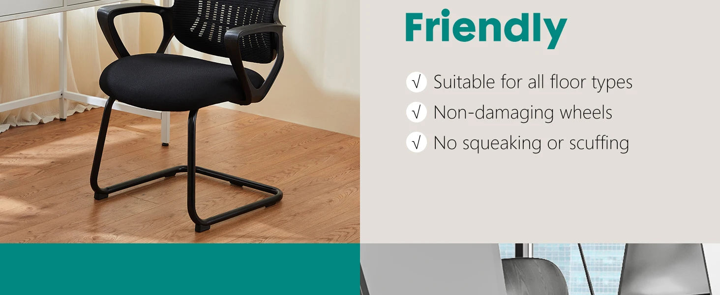 Ergonomic Office Chair No Wheels with Mesh Lumbar Support