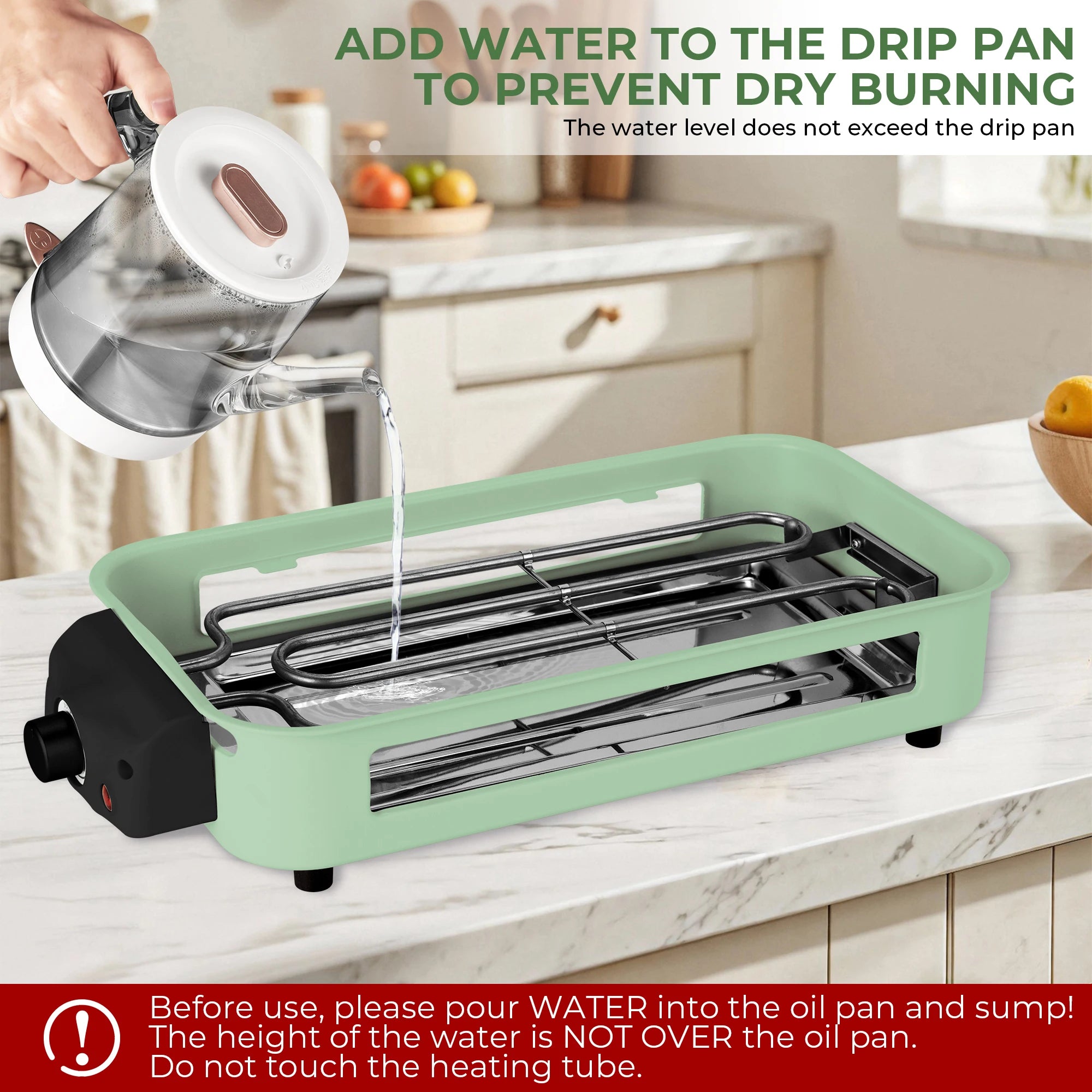 1700W 2-in-1 Smokeless Electric Indoor Grill, Removable Non-Stick Plates Adjustable Temp 120V US Plug for Home Party