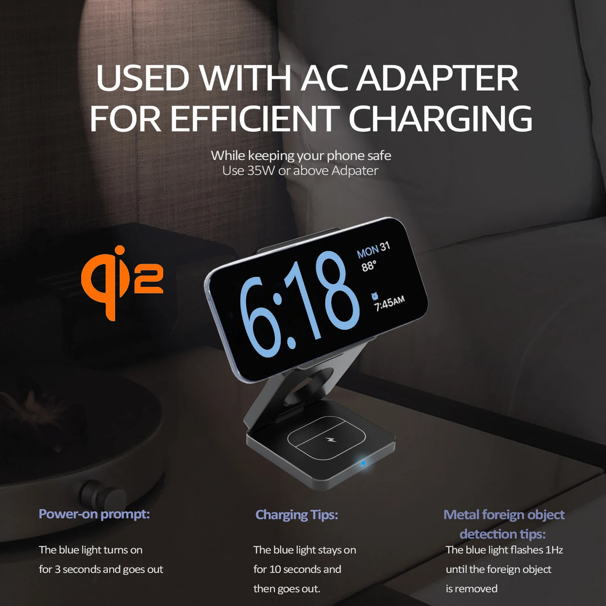 3 in 1 Magnetic Wireless Charging Station for iPhone, Apple Watch and Earphones