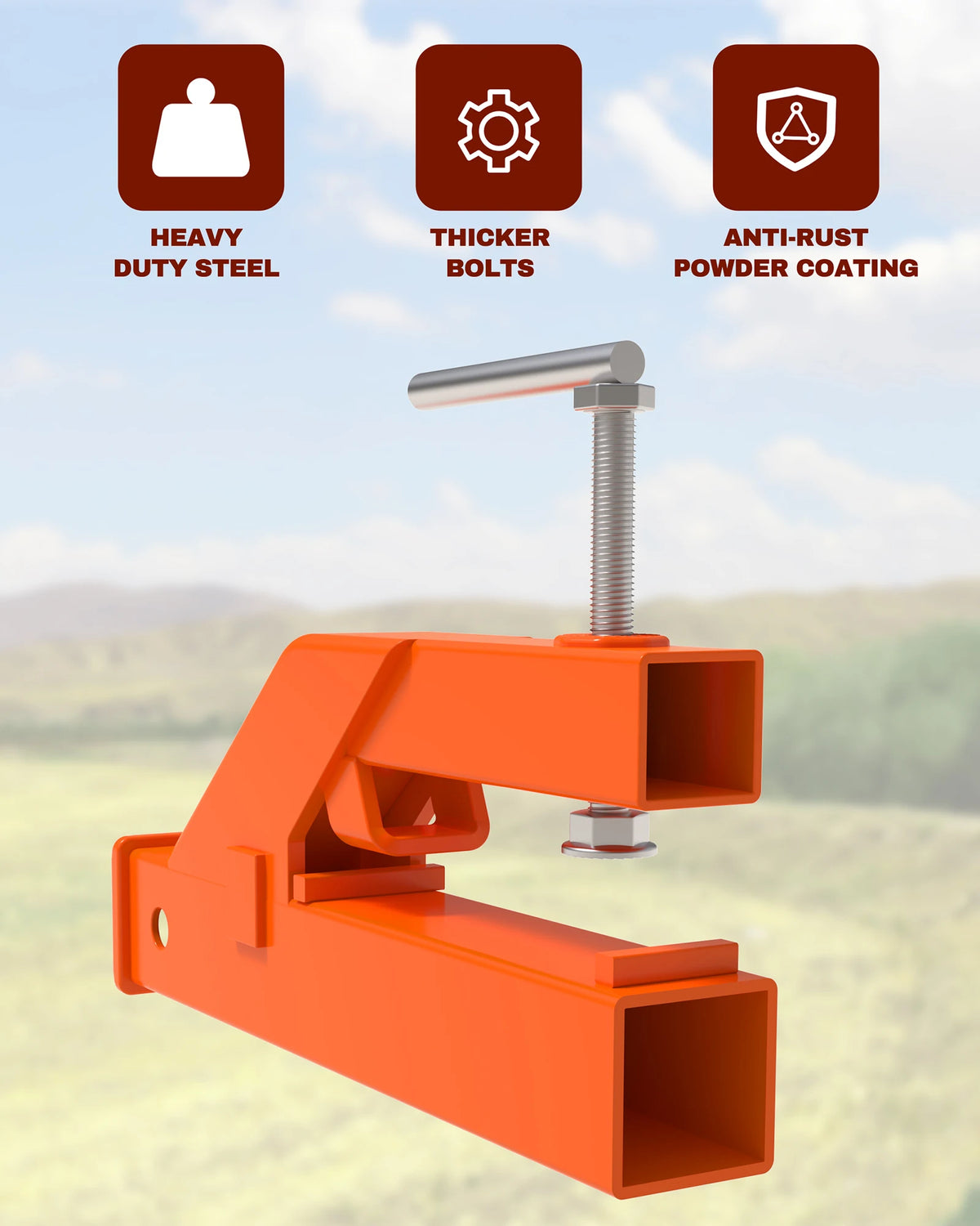 HiMISS Βαρύς 2" Ποιά Κλιπ-Ο Trailer Hitch Receiver για Τρακτέρ Μπεκ Σβήνισμα, Μπόλι Μάτσο Διακλαδιστής, Συμβατό με Deere, Συγκριτικά Φορτωμένο, SUV, Φορτηγά, Εύκολη Εγκατάσταση Χωρίς Τρύπα, Διπλός Διανομέας, Πορτοκαλί Χρώμα