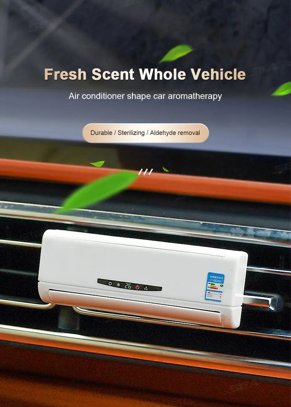 SEAMETAL 2Pcs Car Air Freshener Natural Fragrance Scents Diffuser Funny Ornaments Solar Rotation Air Vent Essential Oil Diffuser