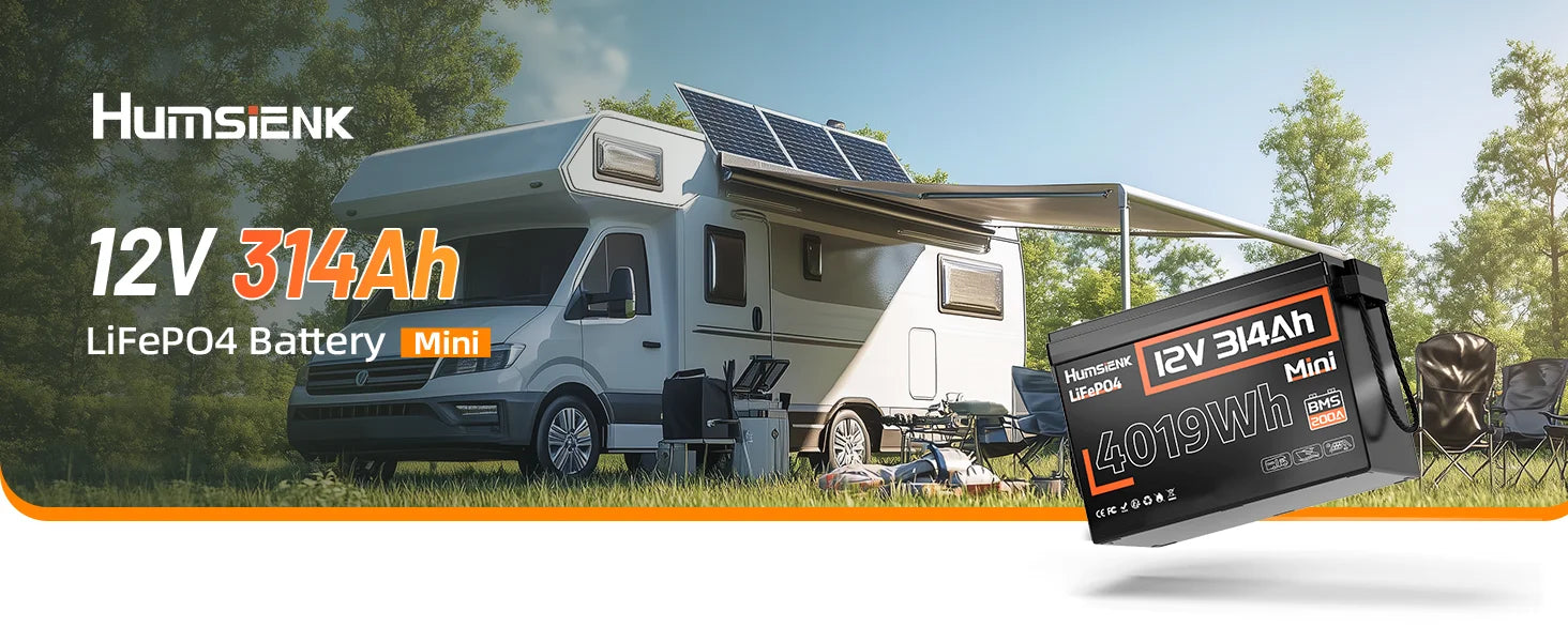 Humsienk 12V LiFePO4 Battery for Solar, RV, Marine Use