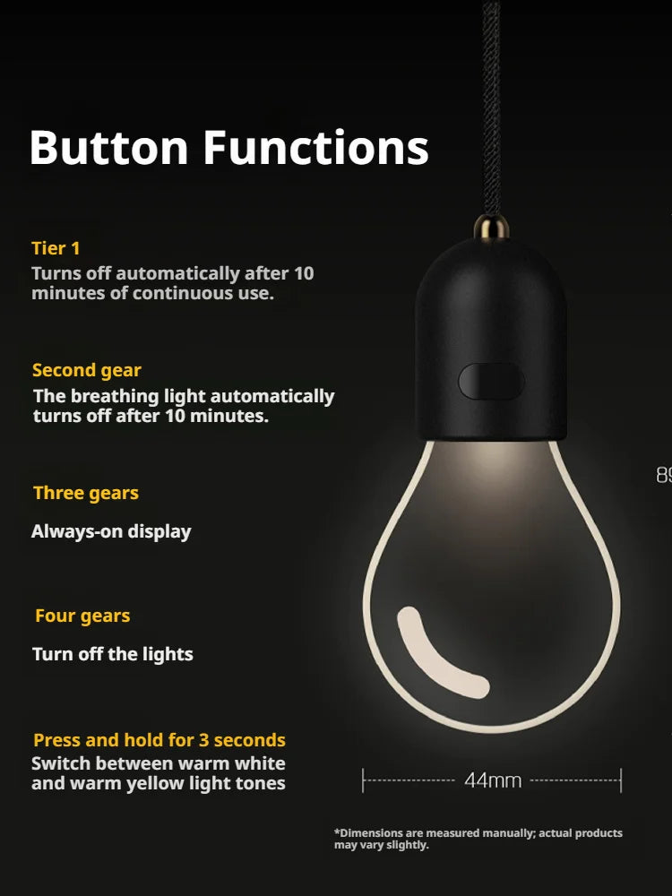 SEAMETAL Elegant Bulb Light Car Pendant Mirror Hanging Soft Glow LED Ambient Light Night Light Decoration Ornament for Vehicle