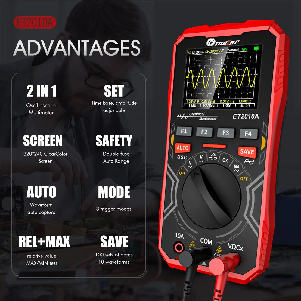 Oscilloscope multimètre portable ET2010A