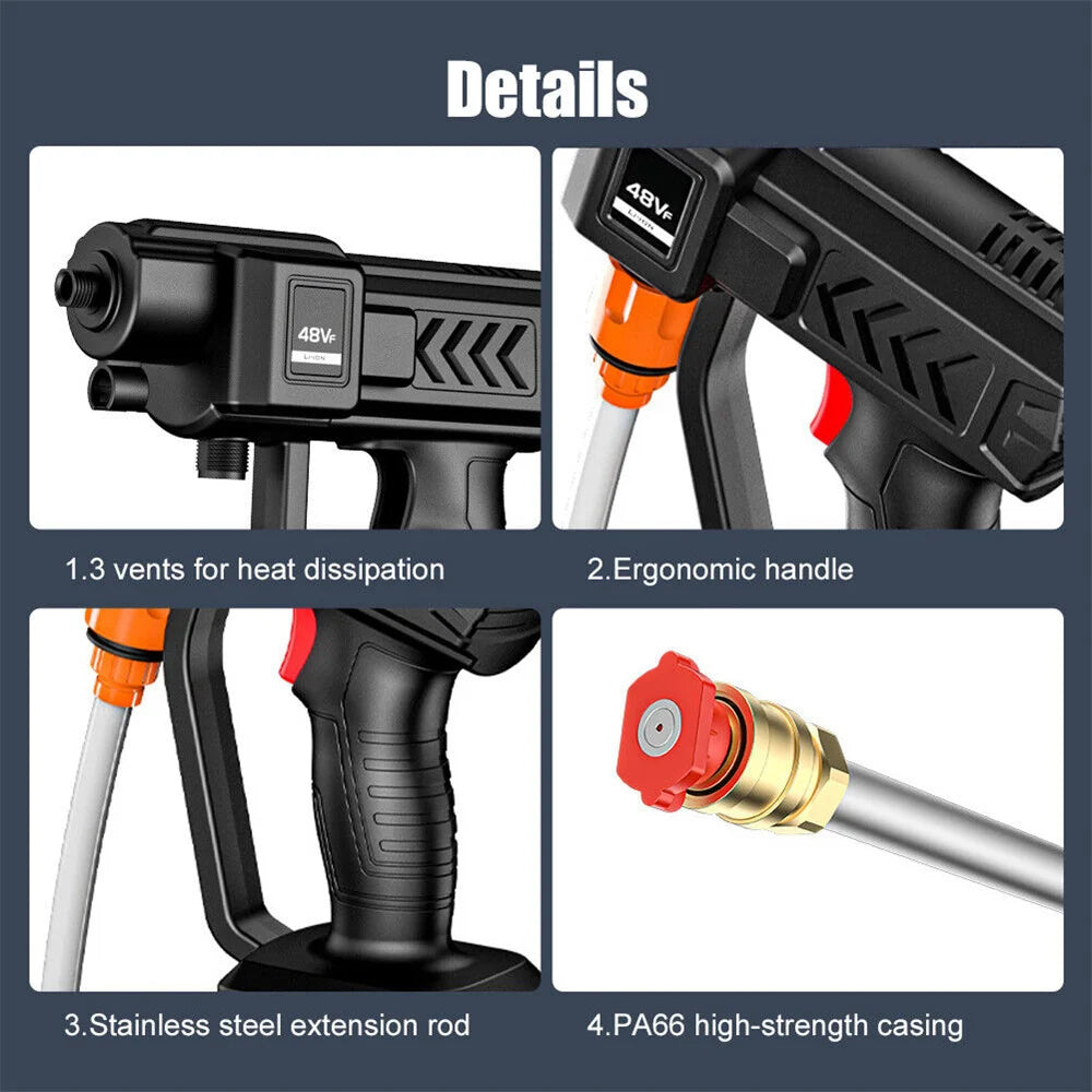 700W 30BAR Cordless Car Wash Water Gun 20000mAh High Pressure Cleaner Washer Spray Water Cleaning Machine for Makita 18V Battery