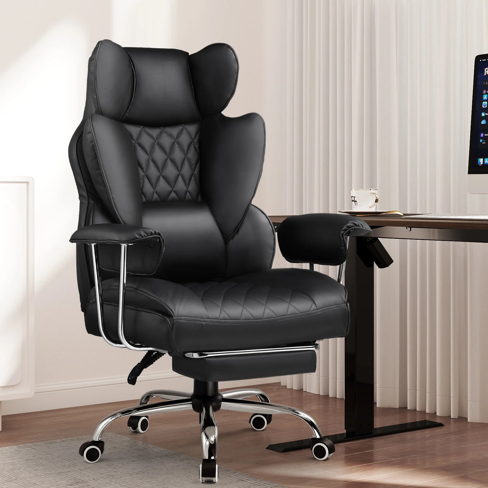 Big and Tall Ergonomic Gaming Chair with Lumbar Support & Footrest