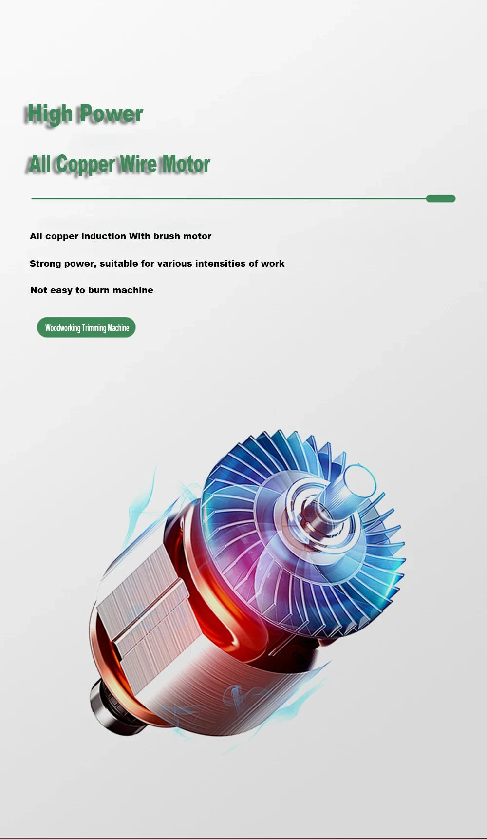 800W 6‑Speed Electric Wood Edge Router Trimmer