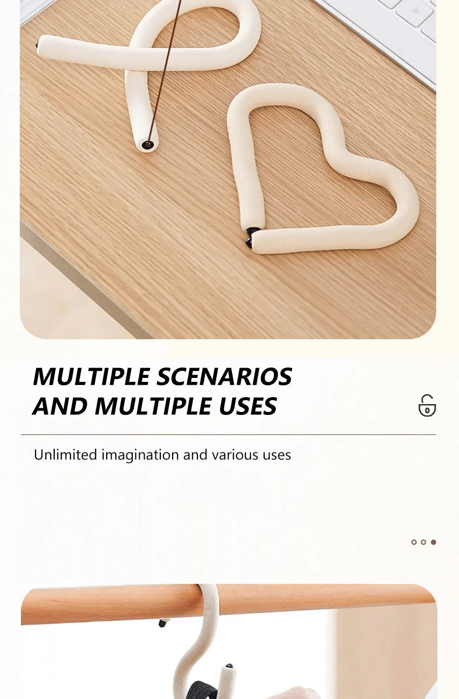 SEAMETAL S-Shape Hooks Free Bending Hook for Hanging Bags Multi-Function Universal Arbitrary Shape Hook for Car/Motorcycle/Home